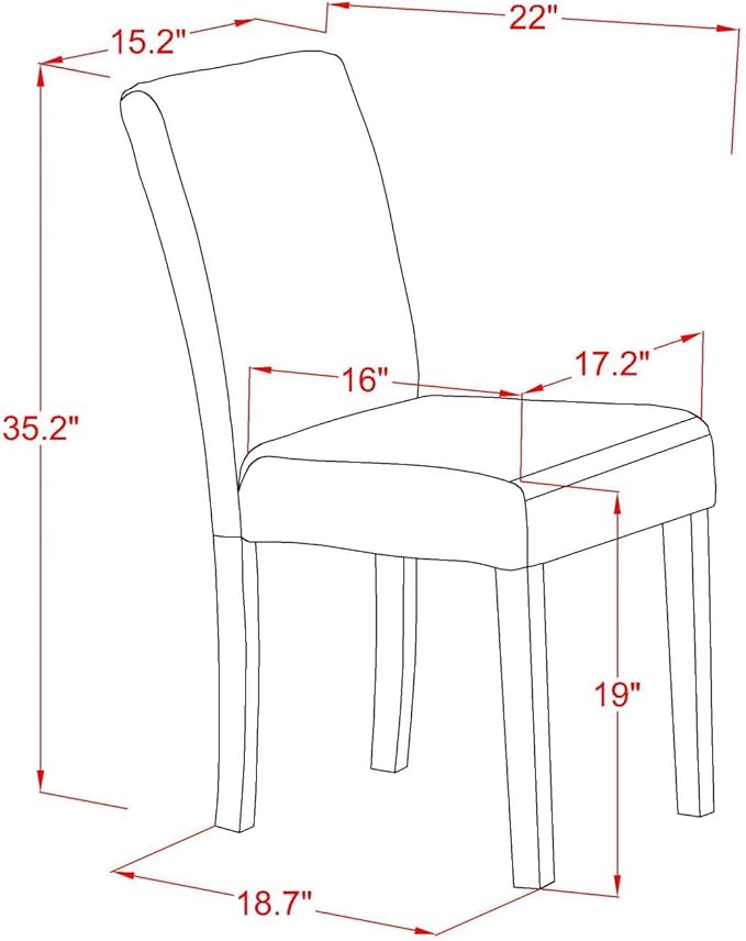 East West Furniture ABP7T47 Abbott Parson Kitchen Chairs - Image 3