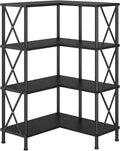 HOOBRO Corner Bookshelf, 4-Tier L-Shaped Bookcase, Industrial Open Display by HOOBRO