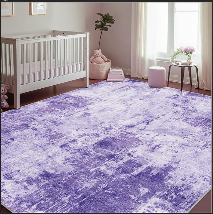 RELEANY Washable Area Rugs Square 8ft Non-Slip Modern Abstract Soft - Image 6