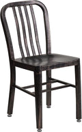 Flash Furniture Commercial Grade Black-Antique Gold Metal Indoor-Outdoor Chair by FlashFurniture