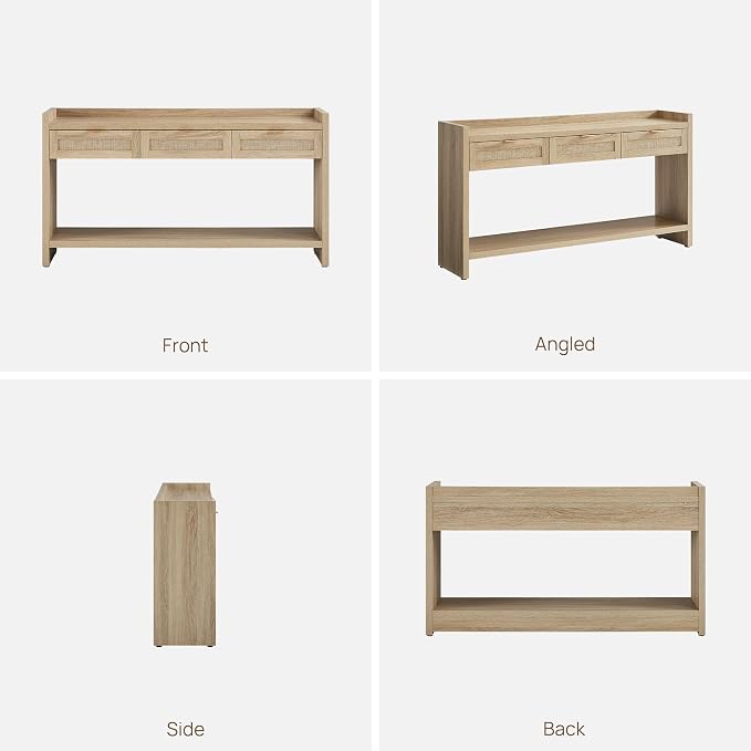 SICOTAS Rattan Console Table for Entryway - Image 9