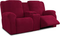 Recliner Loveseat Covers with Console, 6-Piece Stretch Geometric Strokes by Unknown