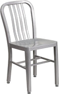 Flash Furniture Commercial Grade Silver Metal Indoor-Outdoor Chair by FlashFurniture