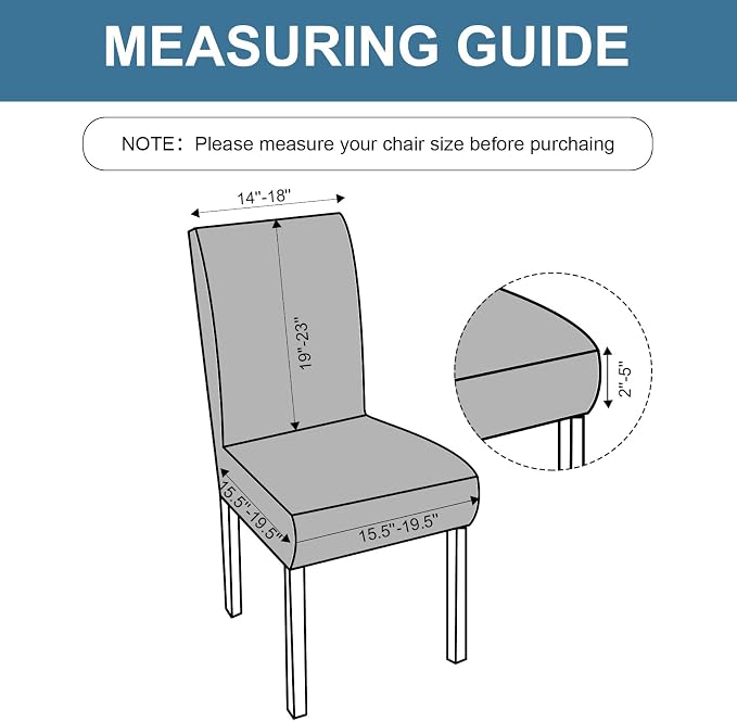 Genina Waterproof Chair Covers for Dining Room Set of 4, Dining Chair Cover - Image 4