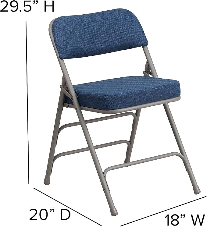 Flash Furniture 2 Pack HERCULES Series Premium Curved Triple Braced & Double - Image 3