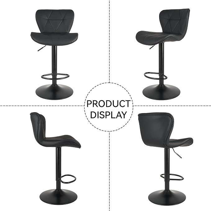 Nalupatio Modern Bar Stools Set of 4, Adjustable Faux Leather Upholstered - Image 5