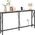 Gewudraw Console Table with Oulets and USB Ports, 55.1" Sofa Table Behind Couch by Gewudraw