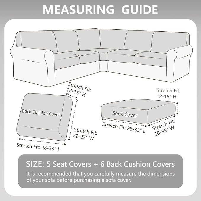 Arfntevss Velvet Corner Sectional Couch Covers Slipcovers L Shape Couch Cushion - Image 3