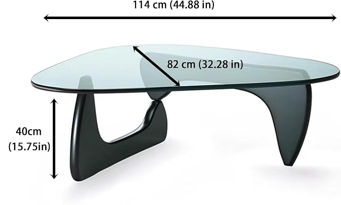 EASYSOUL Modern Glass Coffee Table, 44.88" D x 32.28" W x 15.75" H, Abstract - Image 2