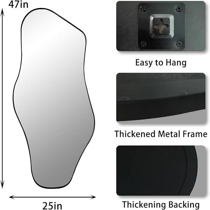 Irregular Wall Mirror, Modern Organic Mirrors - Image 5