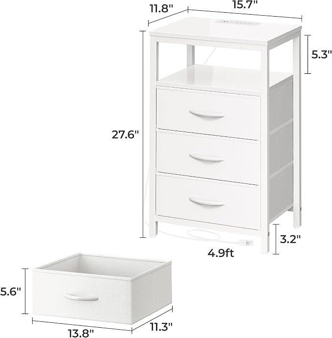 Huuger Nightstands Set of 2, 27.6 Inch End Tables - Image 7