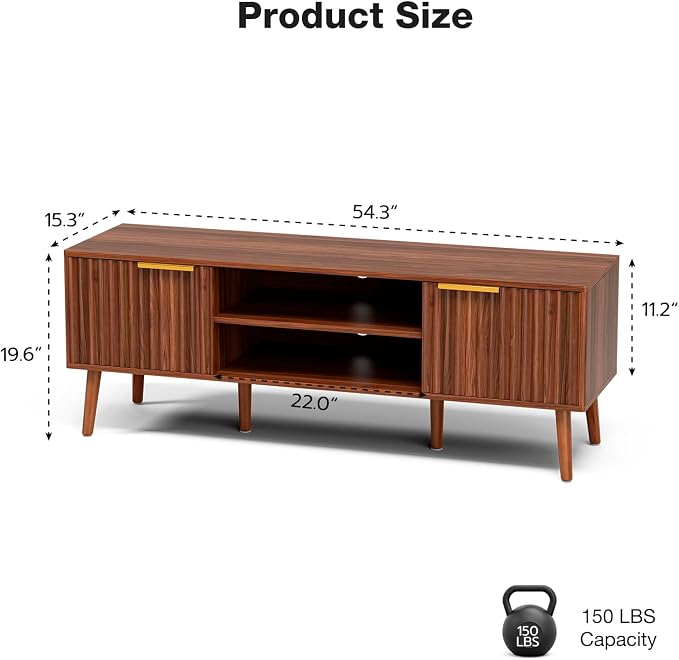 LCRBOL TV Stand for Living Room, Mid Century Modern Entertainment Center for - Image 2