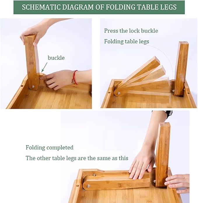 SH-tables Folding Bamboo Desk, Japanese-Style Square Table, Various Sizes - Image 7