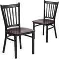 Flash Furniture 2 Pack HERCULES Series Black Vertical Back Metal Restaurant by FlashFurniture