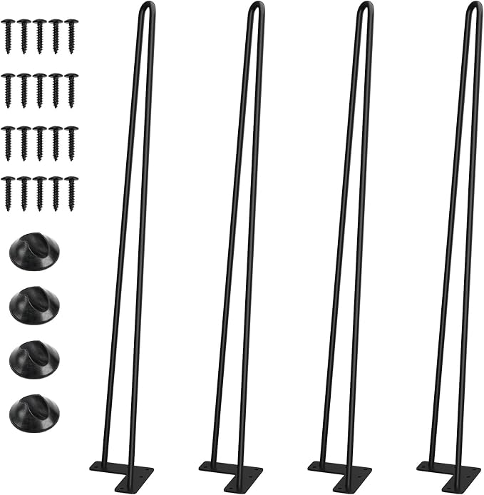 SMARTSTANDARD Hairpin Table Legs 24 Inch, 3/8" Solid Metal Legs by SMARTSTANDARD