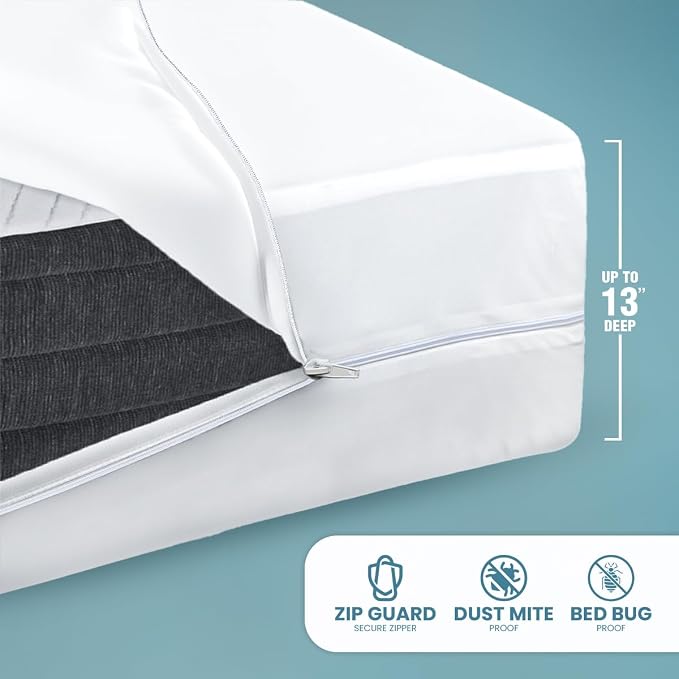 Utopia Bedding Mattress Protector Zippered Full XL Size, 100% Waterproof Bed - Image 9