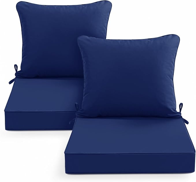 Summsun Outdoor Cushions for Patio Furniture 24 x 24 Inch, Double-Sided by SUMMSUN