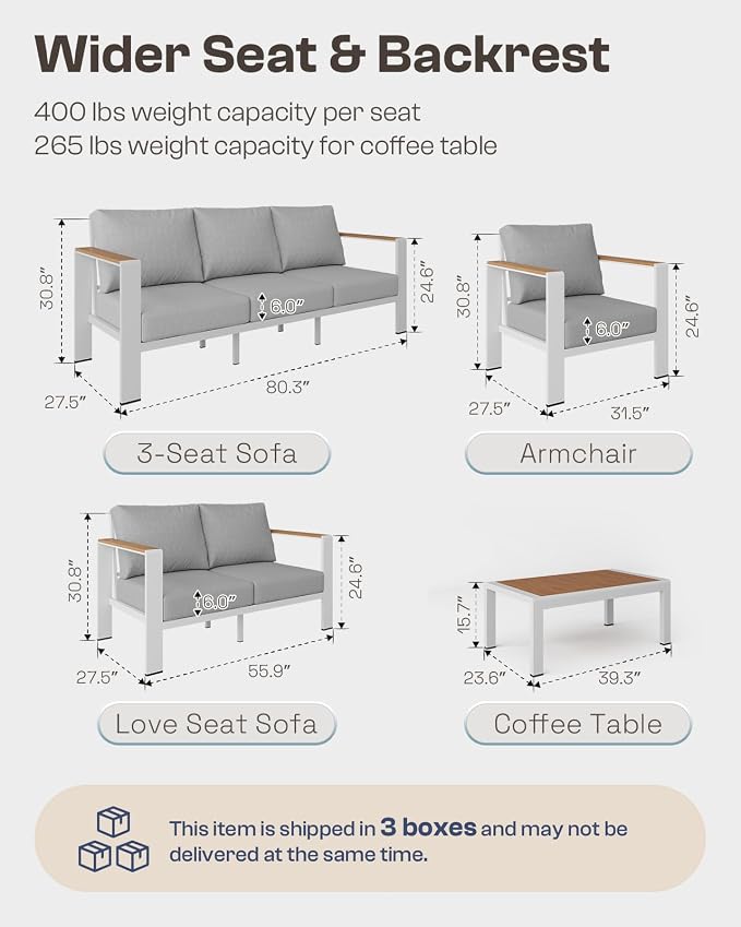 Aluminum Outdoor Patio Furniture Set - Image 8