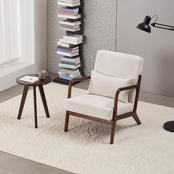 Mid-Century Modern Accent Chair & Coffee Table Set, Vintage Luxury 2-Piece by EEBUIHUI