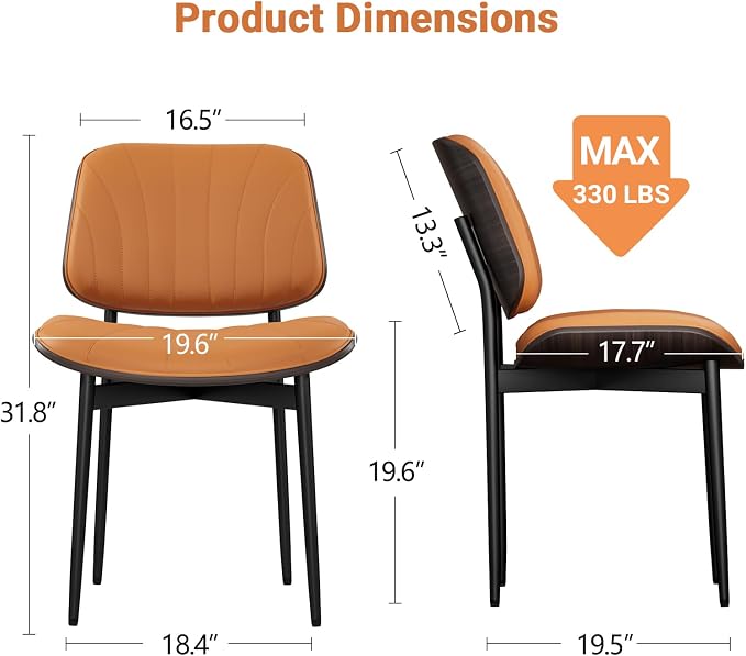 YaFiti Dining Chairs Set of 2, Mid Century Modern Dining Room and Kitchen Chairs - Image 2