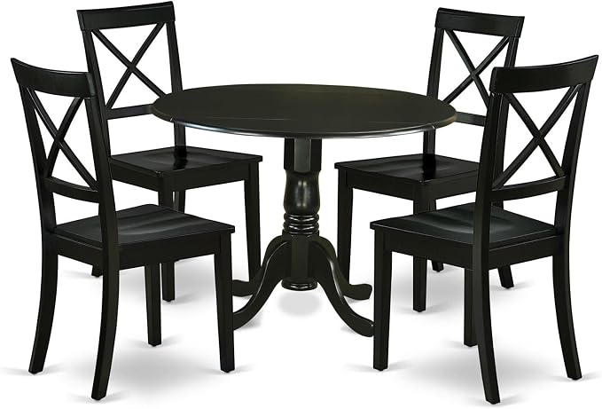 East West Furniture DLBO5-BLK-W 5 Piece Dinette Set by EastWestFurniture