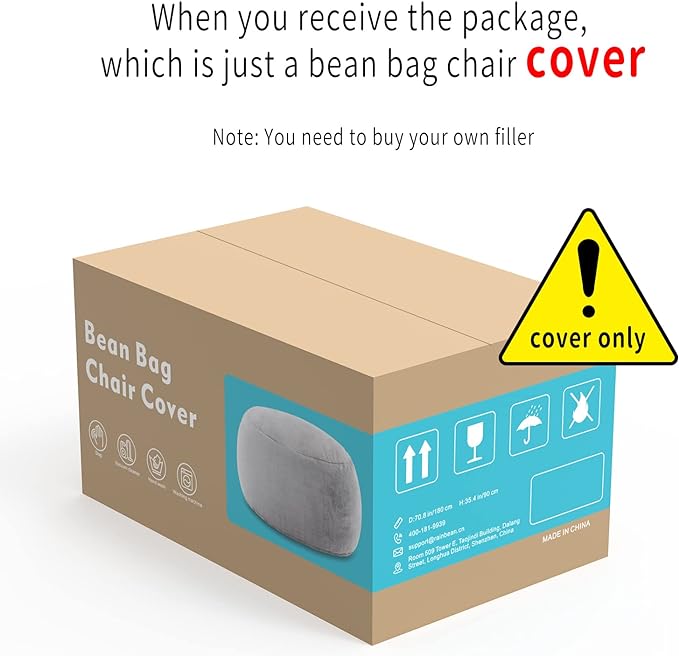 YudouTech（No Filler Bean Bag Chair Cover Without Filler, Big Round Soft Fluffy - Image 6