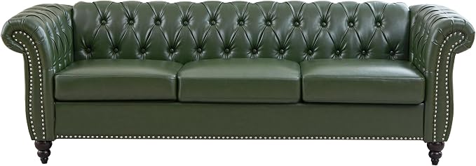 Mid-Century Sofa Chair, Faux Leather Accent Chair - Image 7