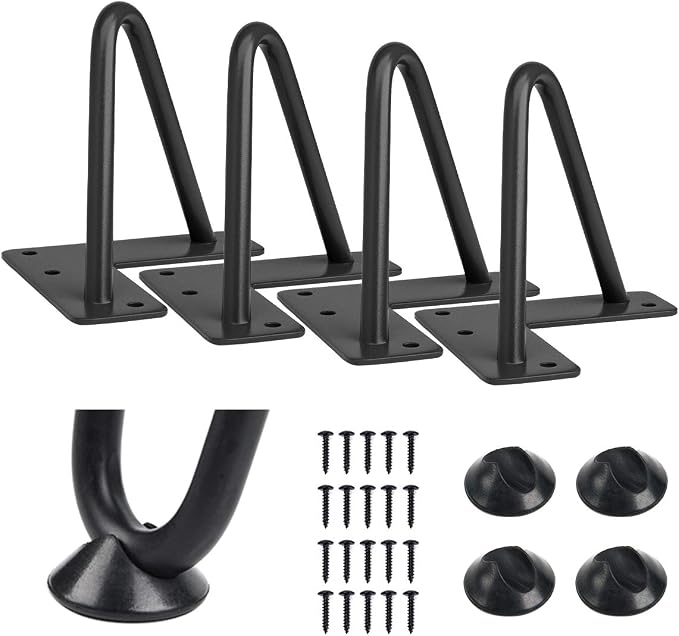 SMARTSTANDARD 4 Inch Heavy Duty Hairpin Furniture Legs, Metal Home DIY Projects by SMARTSTANDARD