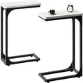 QEEIG Narrow C Shaped Side Table Set of 2 Living Room Sets Slim Couch Tray by QEEIG