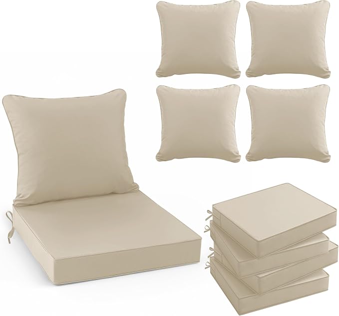Summsun Patio Chair Cushions 22 x 22 Inch, Water Resistant Backrest Pillow and by SUMMSUN