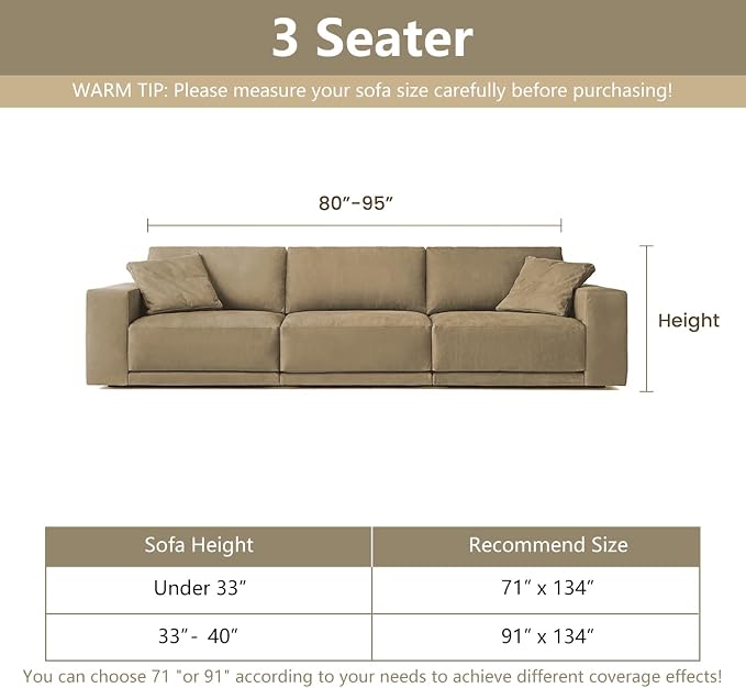 MYSKY HOME Boho Couch Cover Sand Sofa Covers Washable, Farmhouse Sofa Slipcover - Image 5