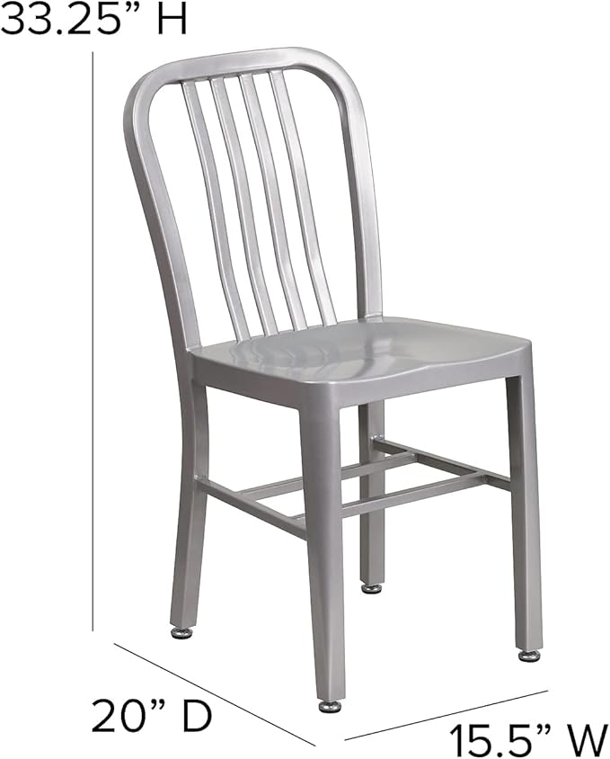 Flash Furniture Gael Indoor/Outdoor Modern Metal Dining Chairs, - Image 3