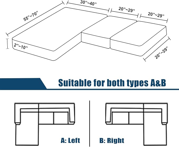 Water Repellent Sectional Couch Covers L Shaped Sofa Cushion Covers, Stretch - Image 4