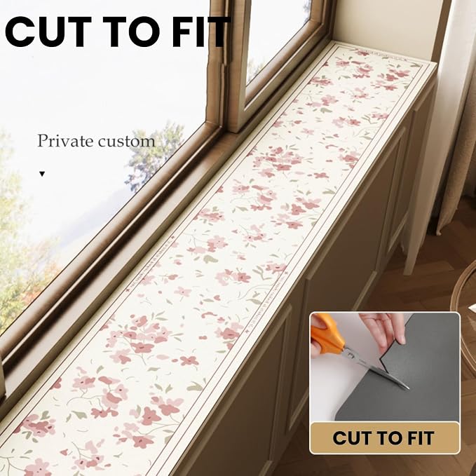 Floral Print Window Sill Cushion – Ultra-Narrow Waterproof Pad - Image 6