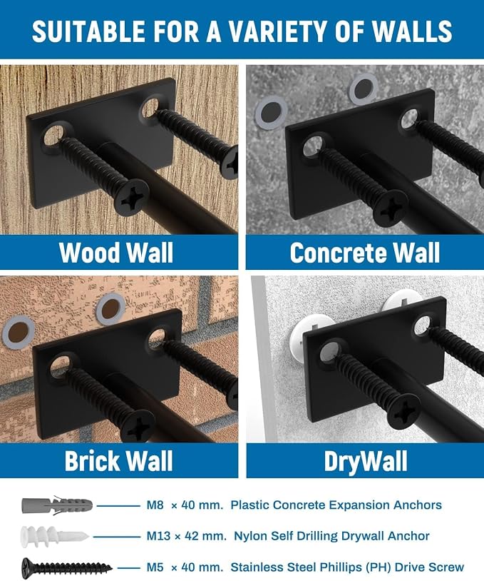 LEOPO 6-Pack 10 inch Floating Shelf Brackets, Hidden Shelf Bracket - Image 6