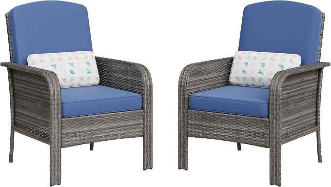 GAOMON 2-Piece Outdoor Patio Furniture Set, Rattan Lounge Chairs by GAOMON