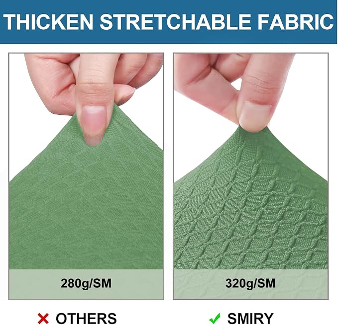 Smiry Waterproof Seat Covers for Dining Room Chairs Set of 4, Stretch Jacquard - Image 4