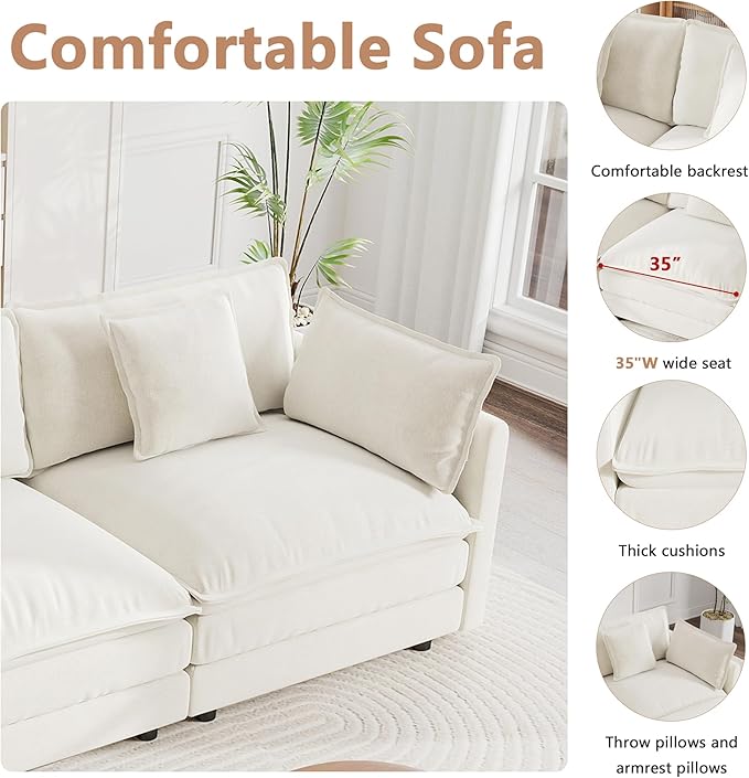 mikibama Modular Sectional Sofa, 146.5 Inch L Shaped Couch Set - Image 3
