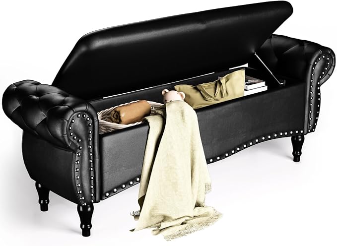 ZZW Storage Ottoman Bench, Tufted Bed Benches by zzw