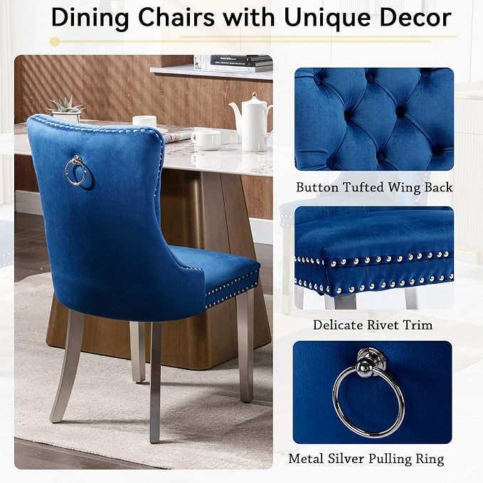 Henf 63"-79" Dining Table Set for 8, 9 Pieces Extendable Dining Table and 8 - Image 6