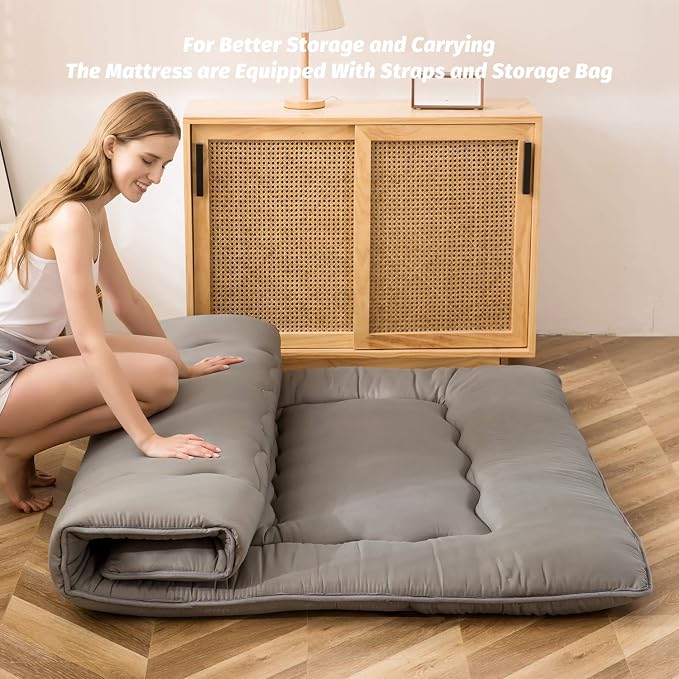 MAXYOYO Japanese Floor Mattress Futon Mattress, Charcoal Grey, Full Size - Image 3