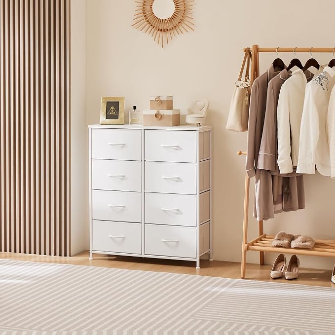 DUMOS Dresser for Bedroom with 8 Fabric Drawers, Tall Chest Organizer Units for - Image 2