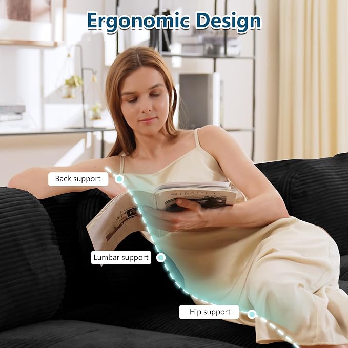 Boneless Sectional Couch, No Assembly Required, 117.3” U Shaped Modular Cloud - Image 4