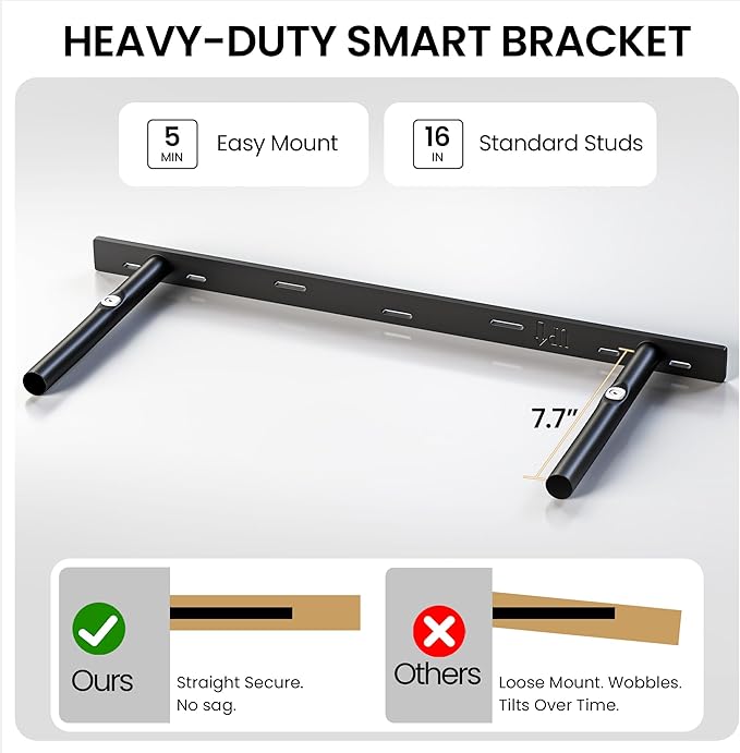 40Inch Black Floating Shelves for Wall, 12 Inch Deep Shelves for Bedroom - Image 7