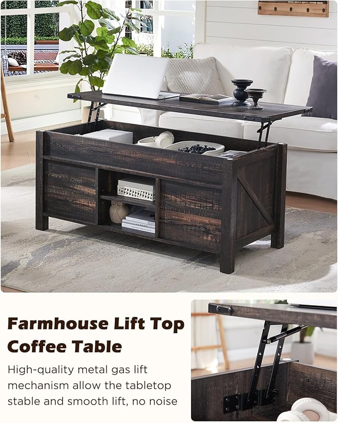 OKD 48" Farmhouse Lift Top Coffee Table - Image 2