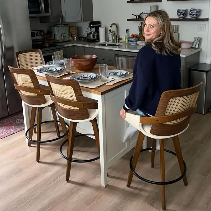 Set of 4 Bar Stools Counter Height - Image 5