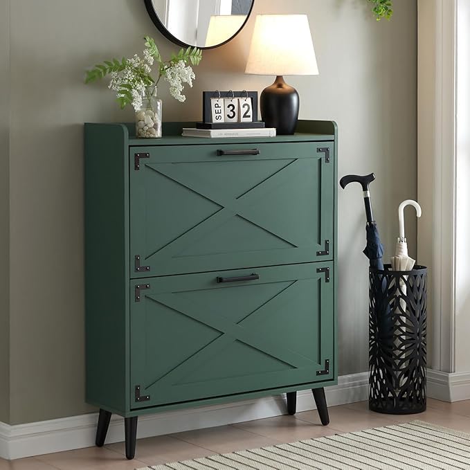 Barnyatoh Shoe Storage Cabinet, Farmhouse Shoe Organizer by Barnyatoh