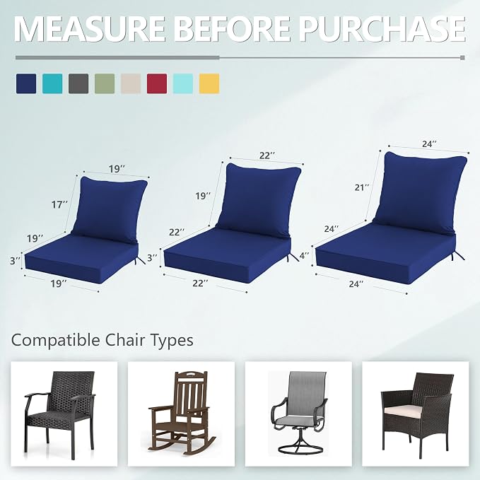 19x19 Inch Patio Chair Cushion - Image 6
