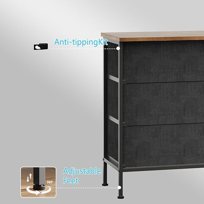 Tohomeor Dresser with Drawers for Bedroom Chest of Drawers Fabric Dresser for - Image 7