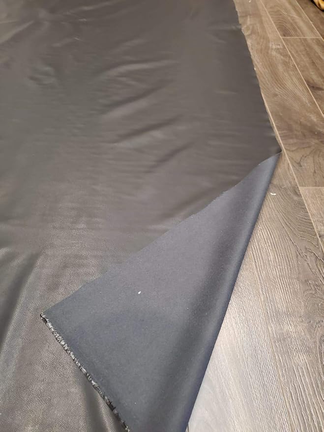 Black Thin Stretch Faux PU Leather by The Yard 108 x 54 inch Synthetic Fabric - Image 4